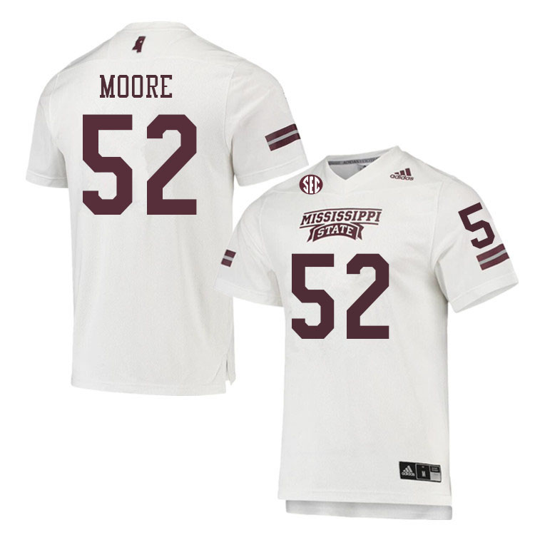 Men #52 Khalid Moore Mississippi State Bulldogs College Football Jerseys Sale-White